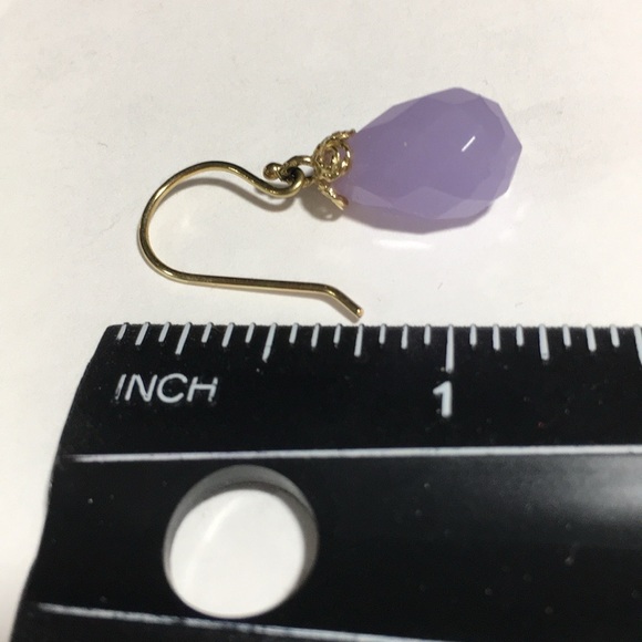 ROSS-SIMONS GOLD PLATED PURPLE JADEITE EARRINGS - Picture 8 of 8